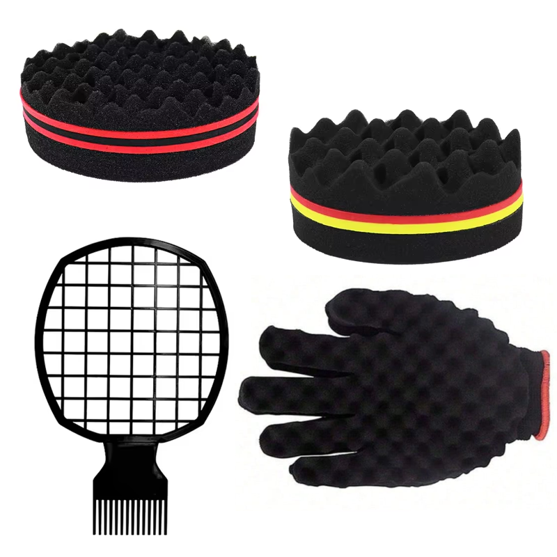 Afro Pick Comb - 2 Stück Afro-Twist Haarkamm-Schwamm für Männer