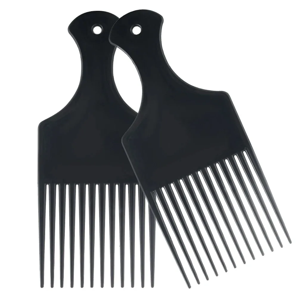 Afro Pick Comb - Afro-Kamm für afroamerikanisches Haar, breitzinkiger Entwirrungs-