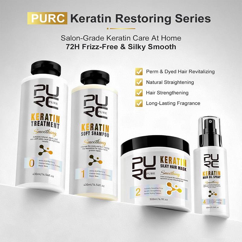Hair Care Hair Mask - PURC Keratin-Behandlung Haarpflege-Set Glättendes Shampoo Haarmaske