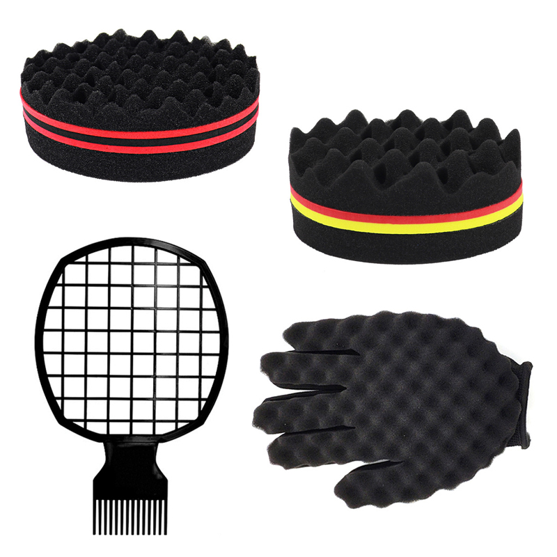 Afro Pick Comb - 2 Stück Afro Twist Haarkammschwamm für