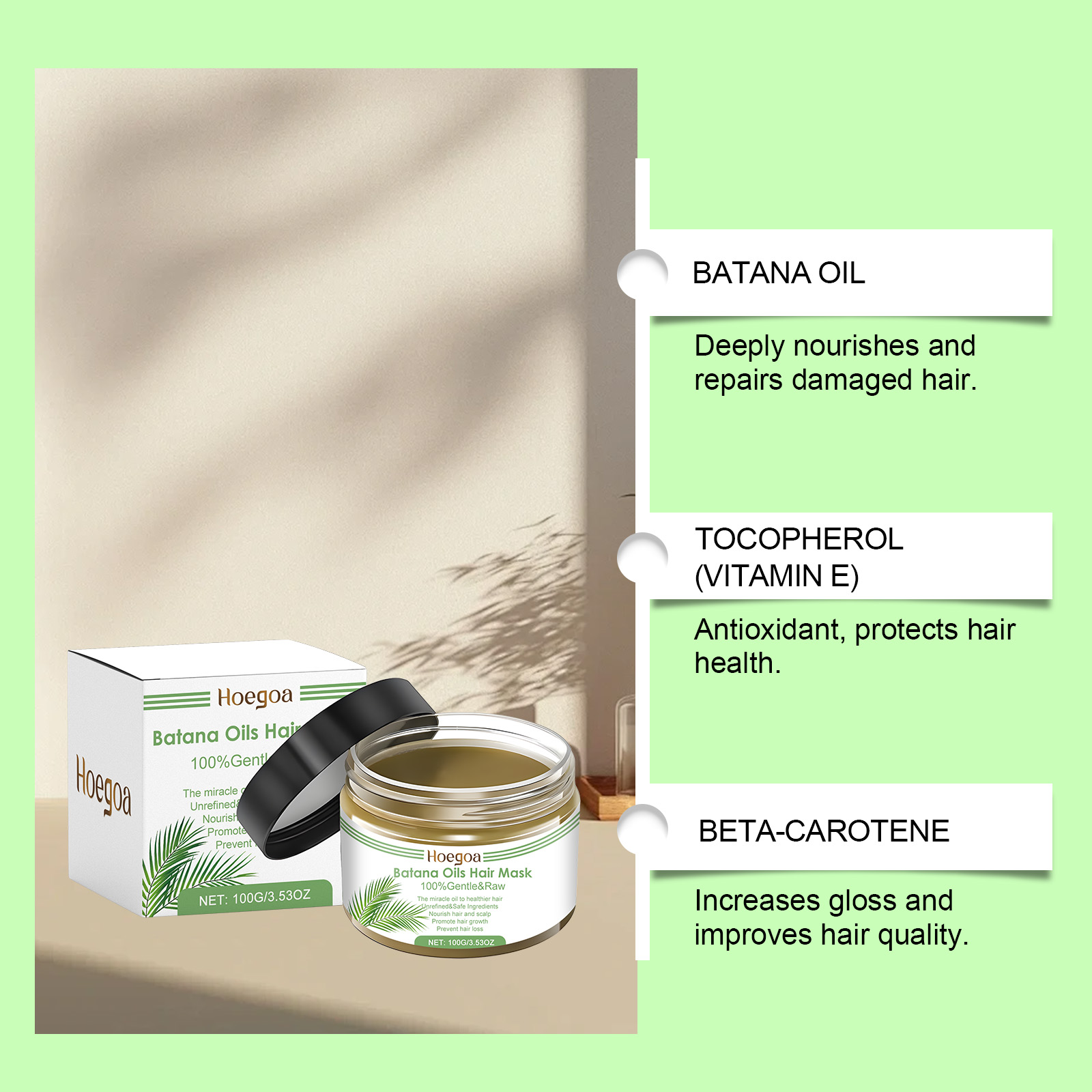 HOEGOA 100G Batana-Öl-Haarmask – Hair Care Hair Mask Bewertung und Preis