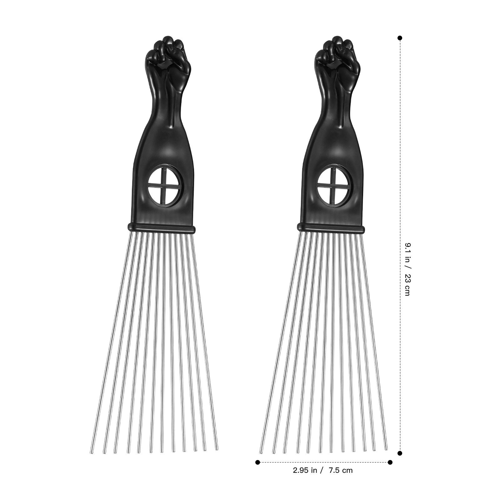 2 Stück Edelstahl-Haarkamm mit – Afro Pick Comb Bewertung und Preis